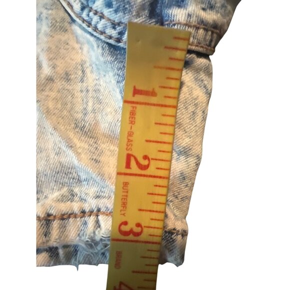 Vintage Zena Womens Acid Wash Denim Patchwork Shorts Size 13 Made In USA - Picture 2 of 10